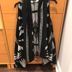Tribal sweater poncho